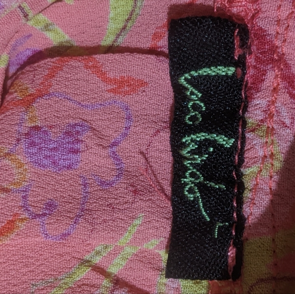 Loco Lindo Pink Floral Off Shoulder Blouse Size Large - Picture 3 of 6